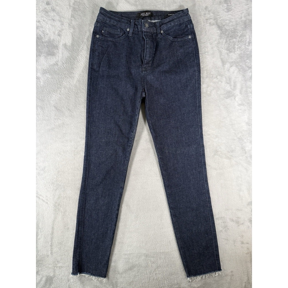 Judy Blue Jeans Women's 9/29‎ Skinny Fit Raw Hem Dark Wash